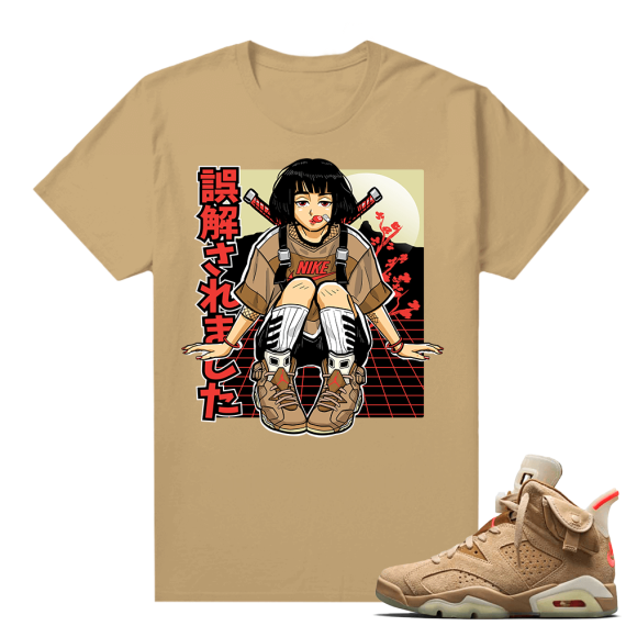 Travis Scott 6s British Khaki sneaker tees shirt Anime Sneaker Chick