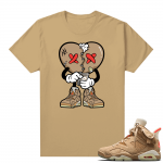 Travis Scott 6s British Khaki sneaker tees shirt Broken Heart