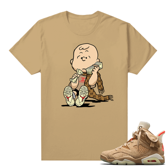 Travis Scott 6s British Khaki sneaker tees shirt Designer Charlie