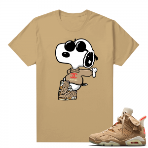 Travis Scott 6s British Khaki sneaker tees shirt Fly Snoopy