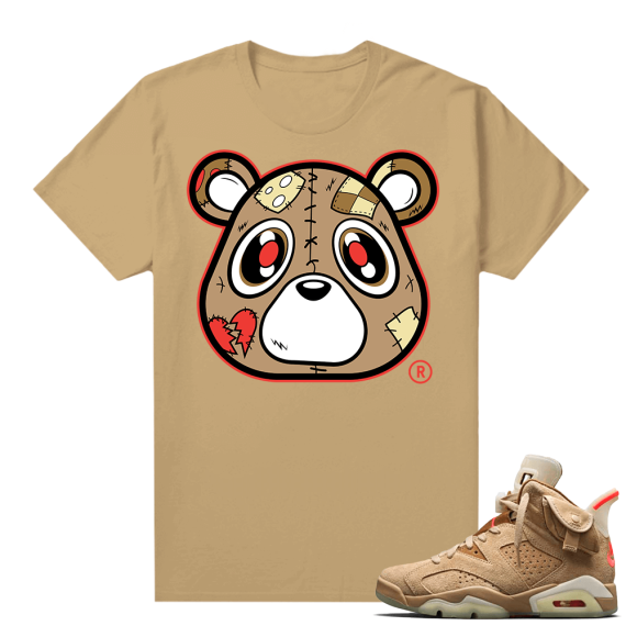 Travis Scott 6s British Khaki sneaker tees shirt Bear