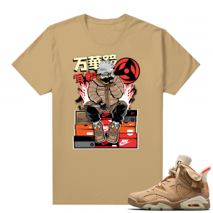 Travis Scott 6s British Khaki sneaker tees shirt Kakashi