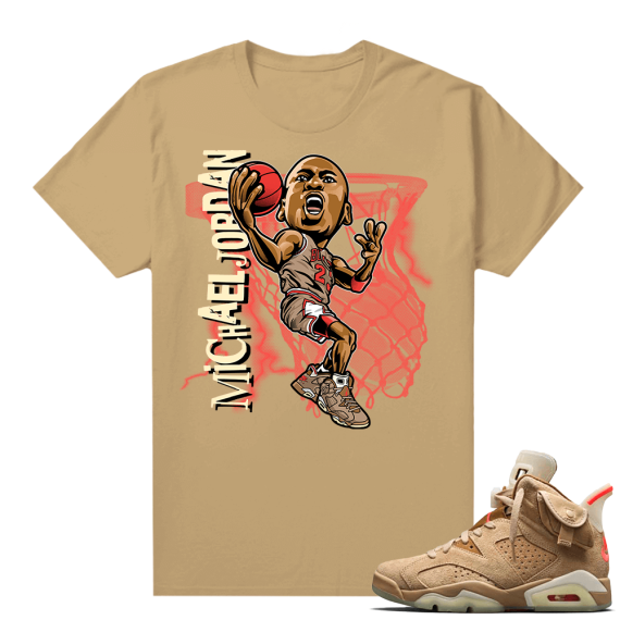 Travis Scott 6s British Khaki sneaker tees shirt MJ Toon