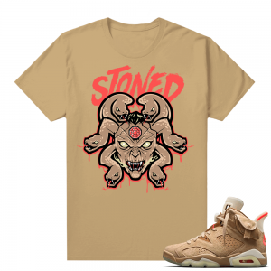 Travis Scott 6s British Khaki sneaker tees shirt Medusa