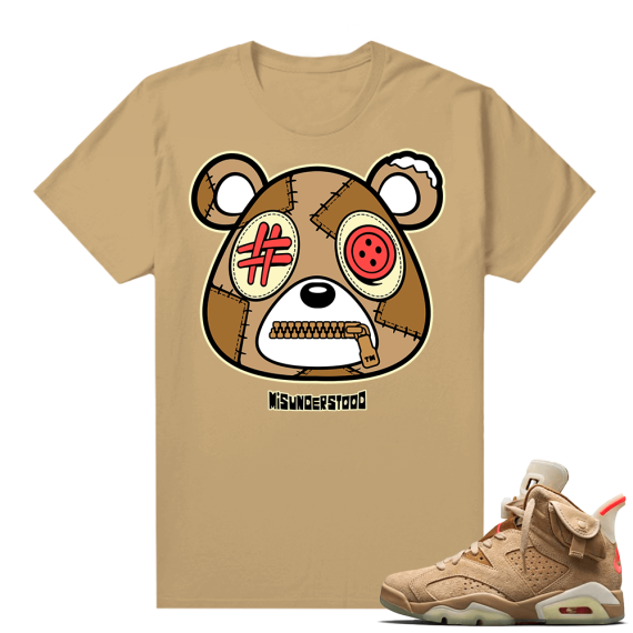 Travis Scott 6s British Khaki sneaker tees shirt Bear