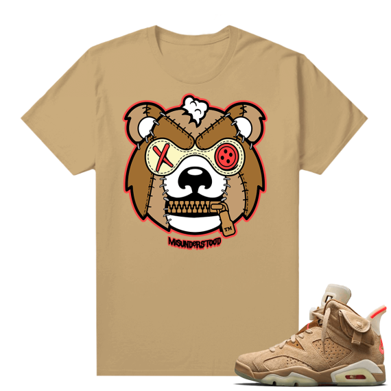 Travis Scott 6s British Khaki sneaker tees shirt Grizzly