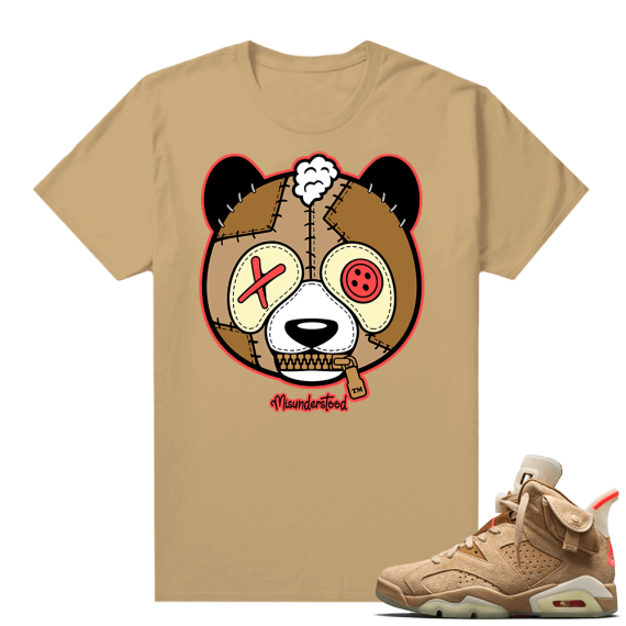 Travis Scott 6s British Khaki sneaker tees shirt Panda