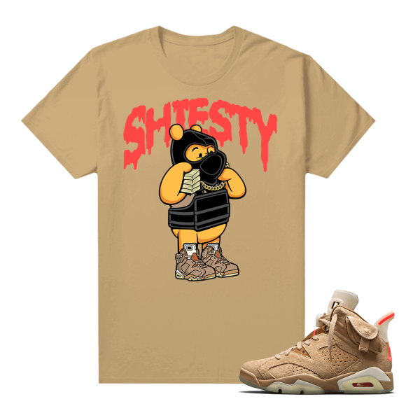 Travis Scott 6s British Khaki sneaker tees shirt Pooh Shiesty