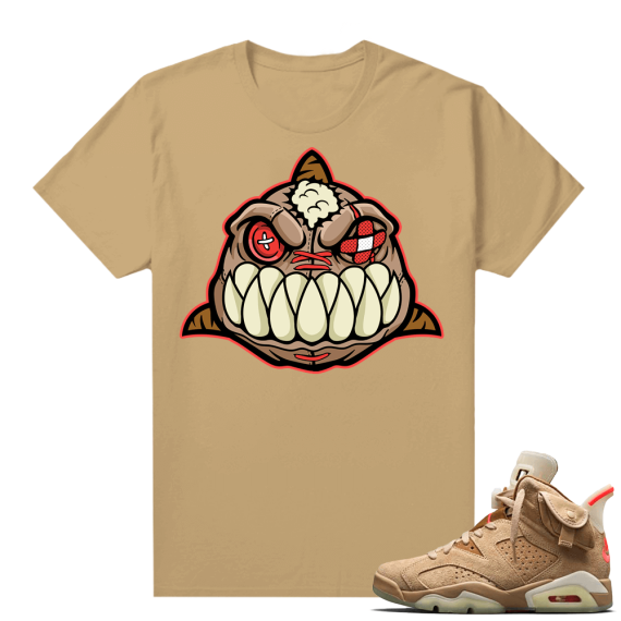 Travis Scott 6s British Khaki sneaker tees shirt Rag Dolls Shark