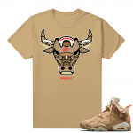 Travis Scott 6s British Khaki sneaker tees shirt Rare Air Bull