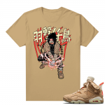 Travis Scott 6s British Khaki sneaker tees shirt Sasuke