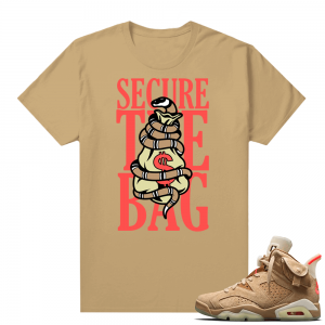 Travis Scott 6s British Khaki sneaker tees shirt Secure the Bag