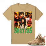 Travis Scott 6s British Khaki sneaker tees shirt Shottas Vintage Movie