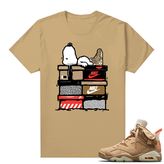 Travis Scott 6s British Khaki sneaker tees shirt Sneakerhead Snoopy