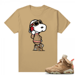 Travis Scott 6s British Khaki sneaker tees shirt Snoopy the Plug