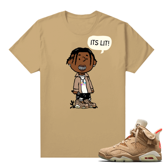 Travis Scott 6s British Khaki sneaker tees shirt Travis PNUTS