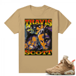 Travis Scott 6s British Khaki sneaker tees shirt Travis Vintage