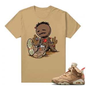 Travis Scott 6s British Khaki sneaker tees shirt Voodoo Sneaker Doll