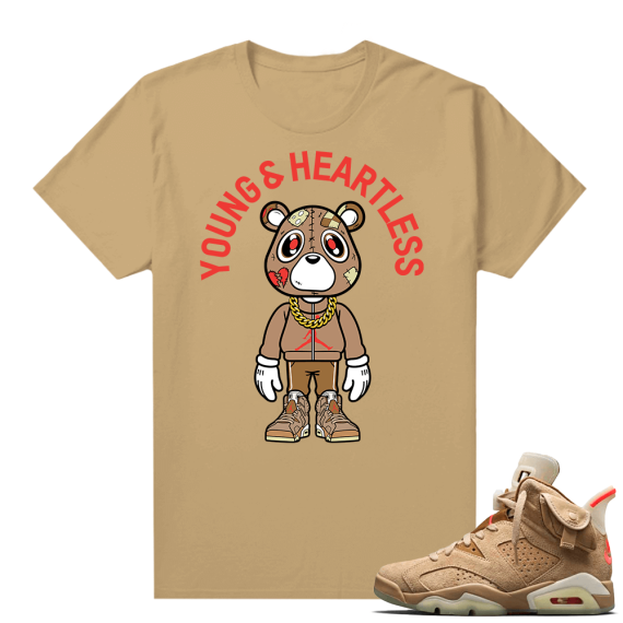 Travis Scott 6s British Khaki sneaker tees shirt Young & Bear