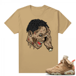 Travis Scott 6s British Khaki sneaker tees shirt Zombie Travis