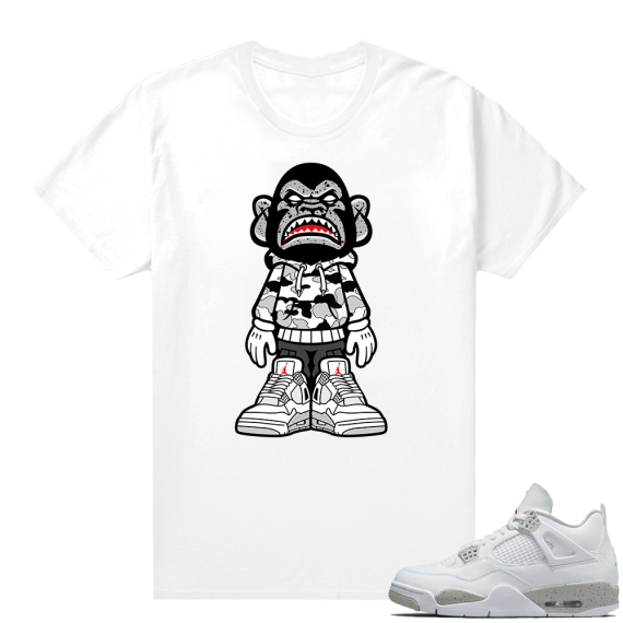 White Oreo 4s Jordan match Sneaker tees A Drippin Ape