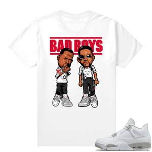 White Oreo 4s Jordan match Sneaker tees Bad Boys