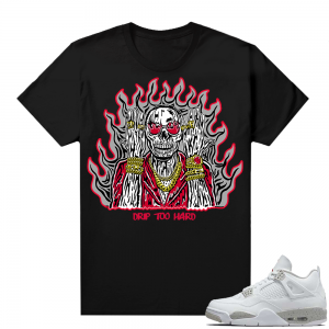 White Oreo 4s Jordan match Sneaker tees Black Drip too Hard