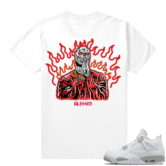 White Oreo 4s Jordan match Sneaker tees Blessed