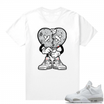 White Oreo 4s Jordan match Sneaker tees Broken Heart Toon