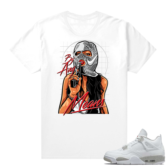 White Oreo 4s Jordan match Sneaker tees By any Means