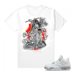 White Oreo 4s Jordan match Sneaker tees Cash Only