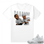 White Oreo 4s Jordan match Sneaker tees DAAAMN