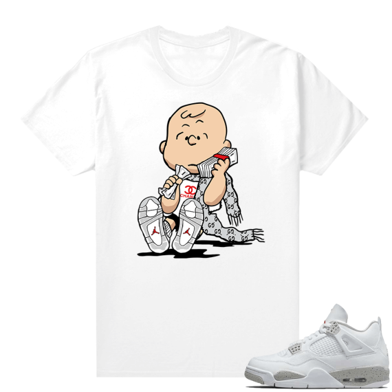 White Oreo 4s Jordan match Sneaker tees Designer Charlie