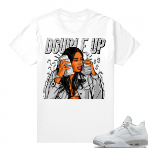 White Oreo 4s Jordan match Sneaker tees Double Up time