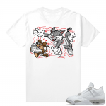 White Oreo 4s Jordan match Sneaker tees Finesse