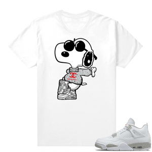 White Oreo 4s Jordan match Sneaker tees Fly Snoopy