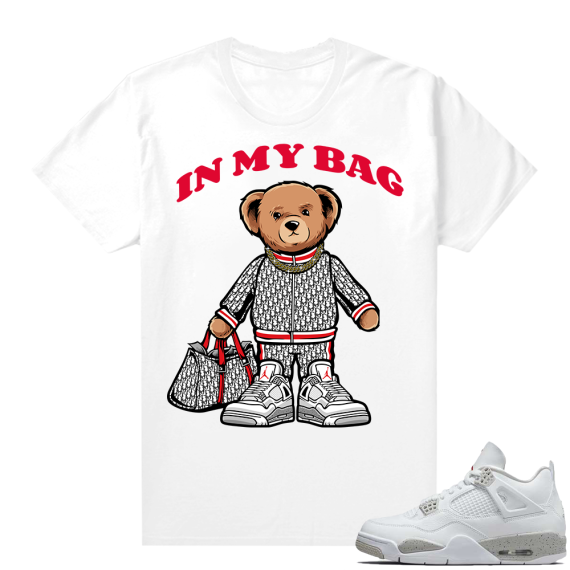 White Oreo 4s Jordan match Sneaker tees In My Bag Bear