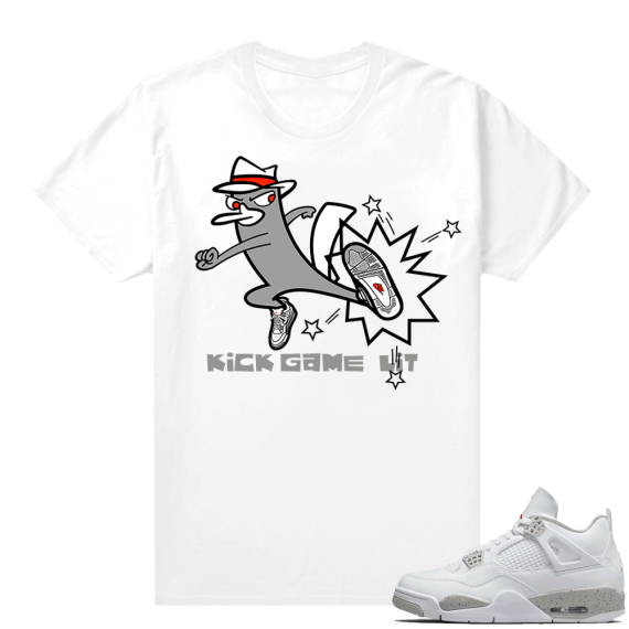 White Oreo 4s Jordan match Sneaker tees Kick Game Lit