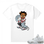 White Oreo 4s Jordan match Sneaker tees Kodak Bear Money Flex