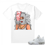 White Oreo 4s Jordan match Sneaker tees Make it Rain