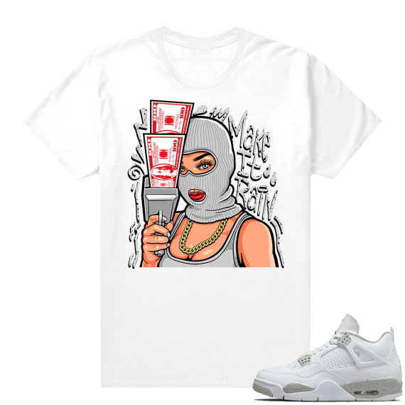 White Oreo 4s Jordan match Sneaker tees Make it Rain