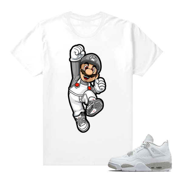 White Oreo 4s Jordan match Sneaker tees Mario