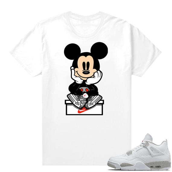 White Oreo 4s Jordan match Sneaker tees Mickey Sneakerhead