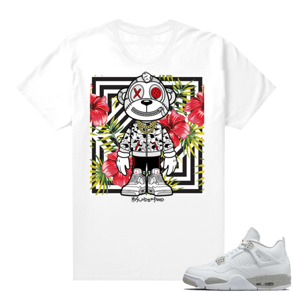 White Oreo 4s Jordan match Sneaker tees Monkey Summer Vibes