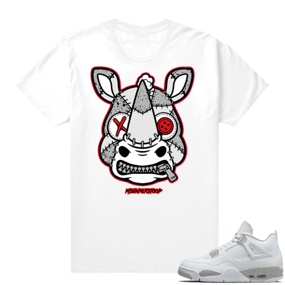 White Oreo 4s Jordan match Sneaker tees Rhino