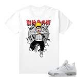 White Oreo 4s Jordan match Sneaker tees Naruto