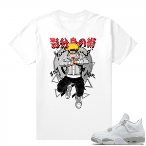 White Oreo 4s Jordan match Sneaker tees Naruto