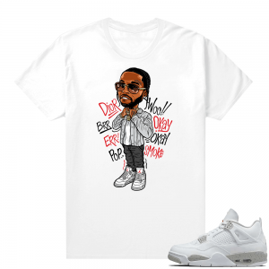 White Oreo 4s Jordan match Sneaker tees Pop Smoke Toon