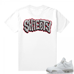 White Oreo 4s Jordan match Sneaker tees Shiesty Bubble Drip