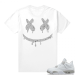 White Oreo 4s Jordan match Sneaker tees Smiley Drip